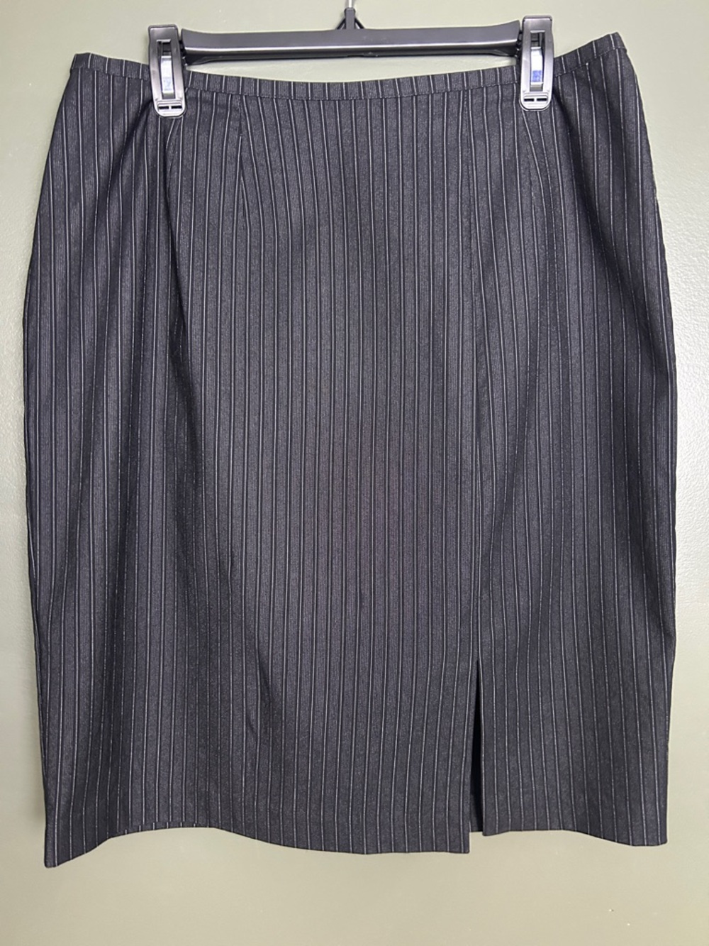 Venezia Black Pinstripe Pencil Skirt